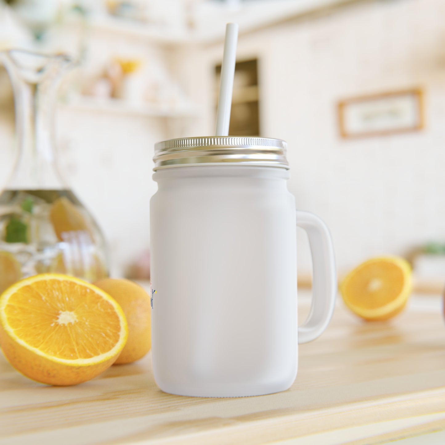 Mason Jar w/ Lid & Straw