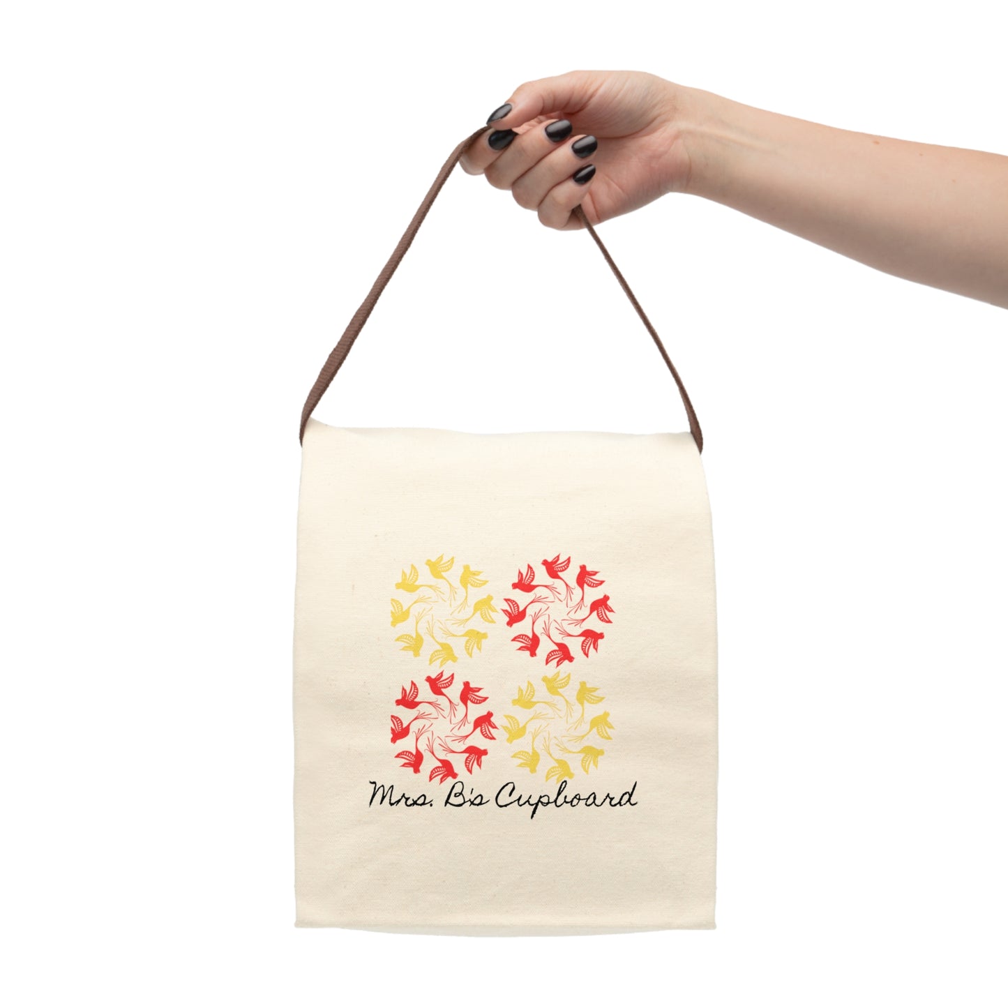 Canvas Lunch Bag — Finch Pattern
